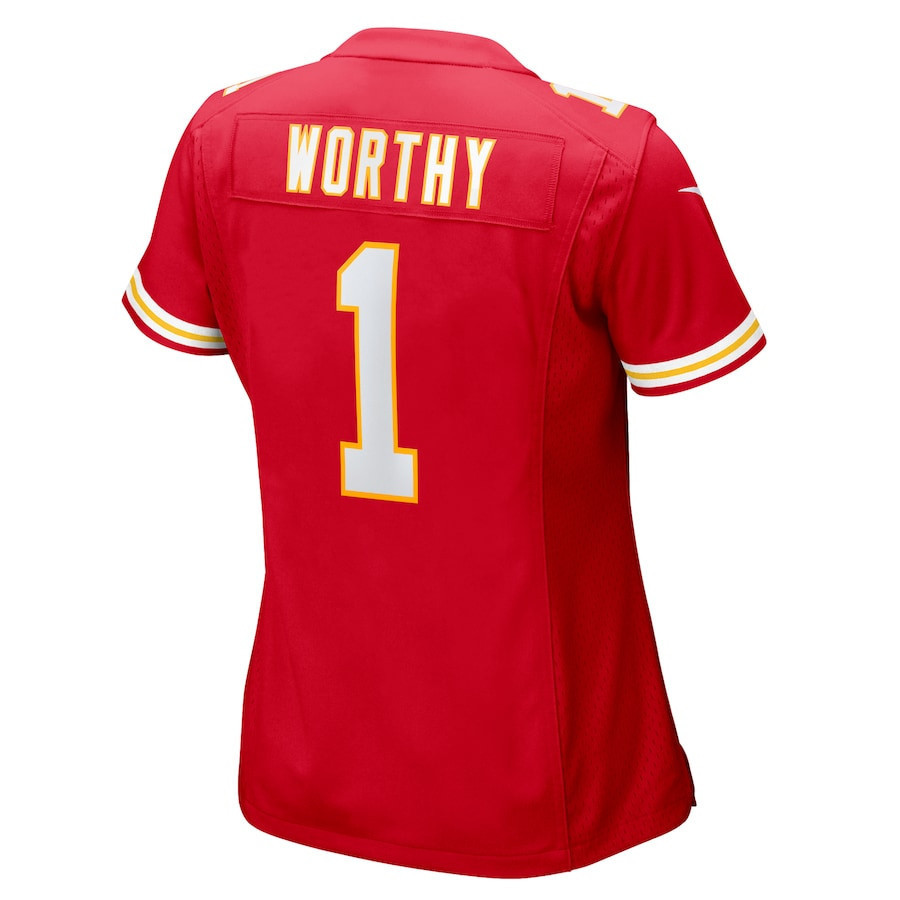 Xavier Worthy #1 Kansas City Chiefs Super Bowl LIX Women's Jersey - Red