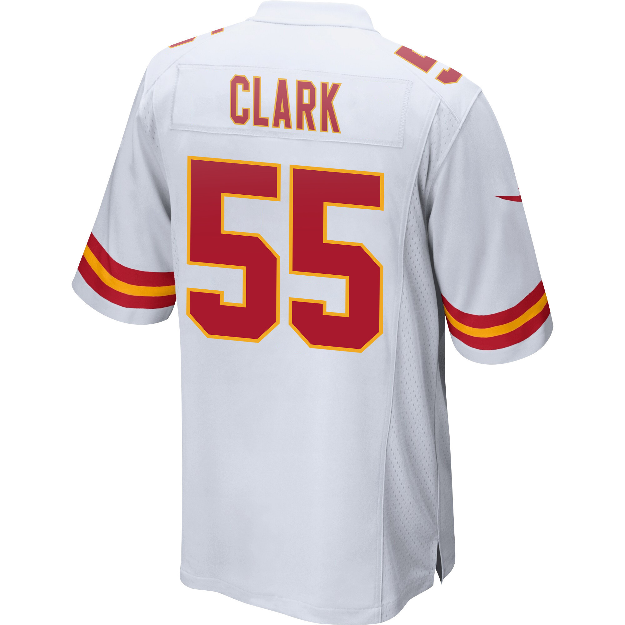 Frank Clark 55 Kansas City Chiefs Super Bowl LVII Champions 3 Stars Men Game Jersey - White