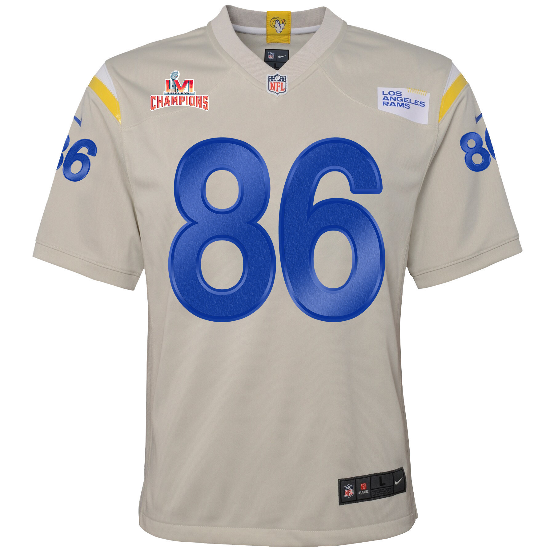 Super Bowl LVI Champions Los Angeles Rams Kendall Blanton 86 Bone Youth's Jersey Jersey