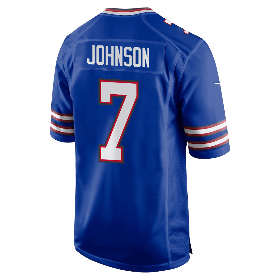 Taron Johnson 7 Buffalo Bills Super Bowl LIX New Orleans Patch Game Men Jersey - Royal