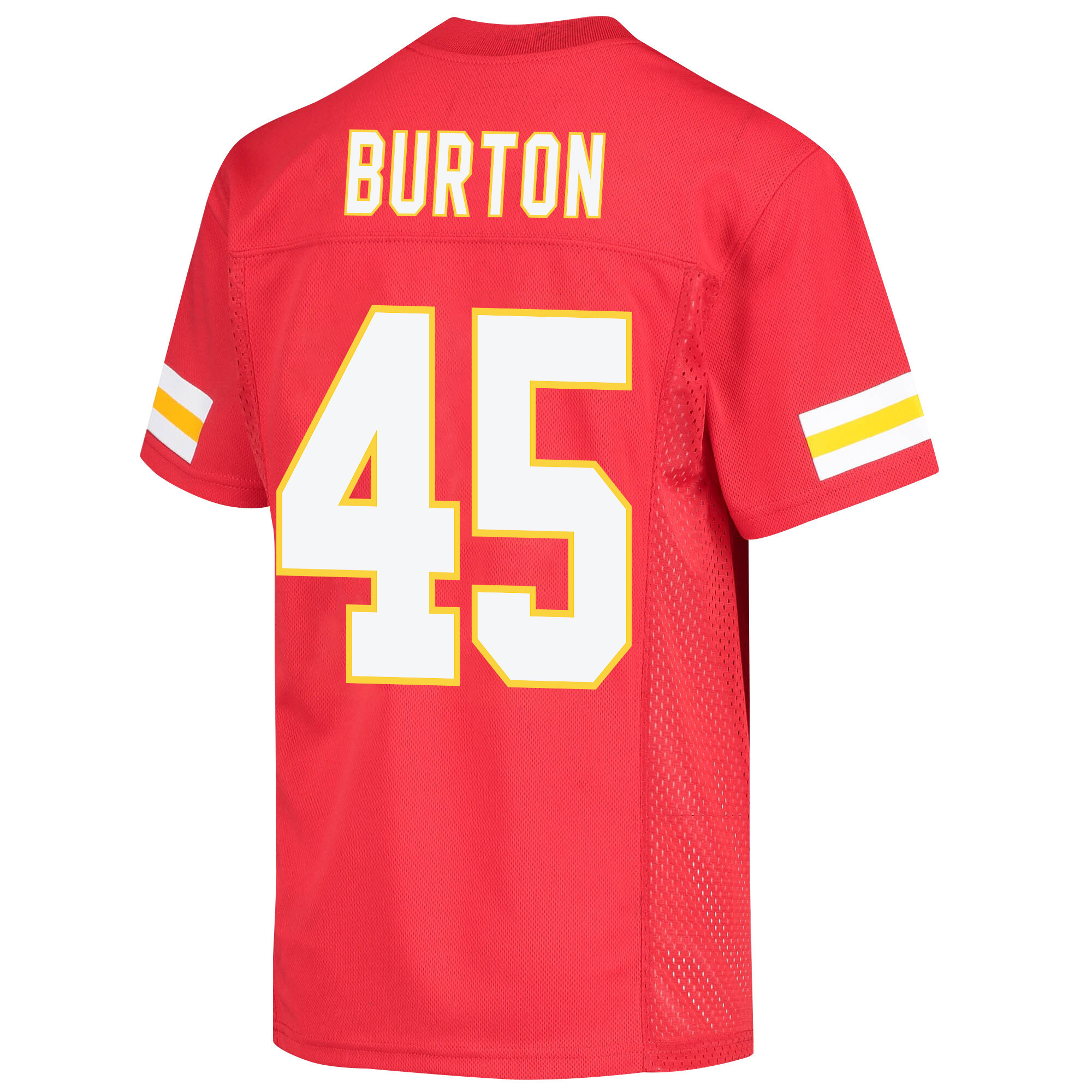 Michael Burton 45 Kansas City Chiefs Super Bowl LVII Champions 3 Stars Youth Game Jersey - Red
