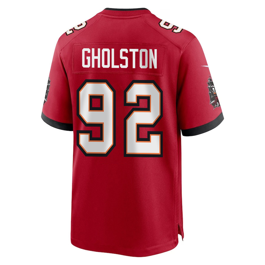 William Gholston 92 Tampa Bay Buccaneers Super Bowl LIX New Orleans Patch Game Men Jersey - Red