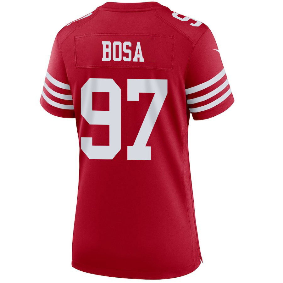 Nick Bosa 97 San Francisco 49ers Super Bowl LVIII Patch Game Women Jersey - Scarlet
