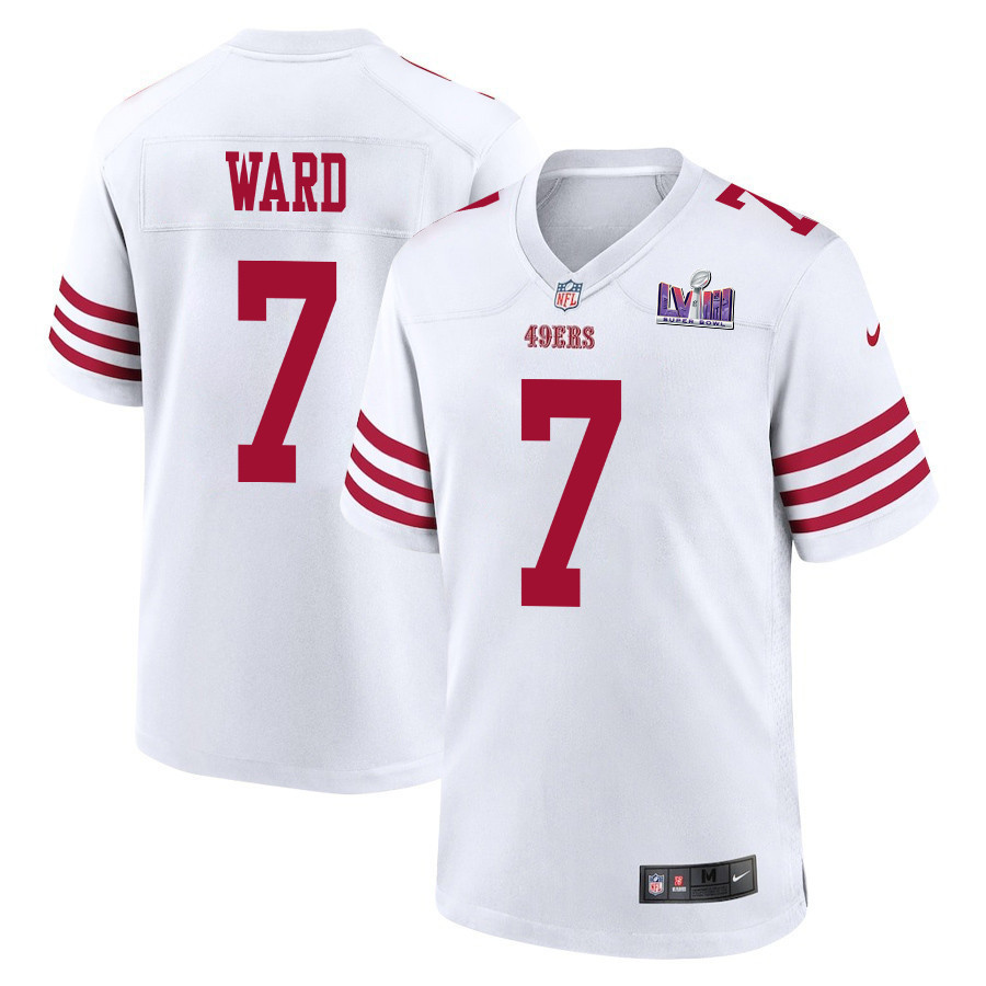 Charvarius Ward 7 San Francisco 49ers Super Bowl LVIII Patch Game Men Jersey - White