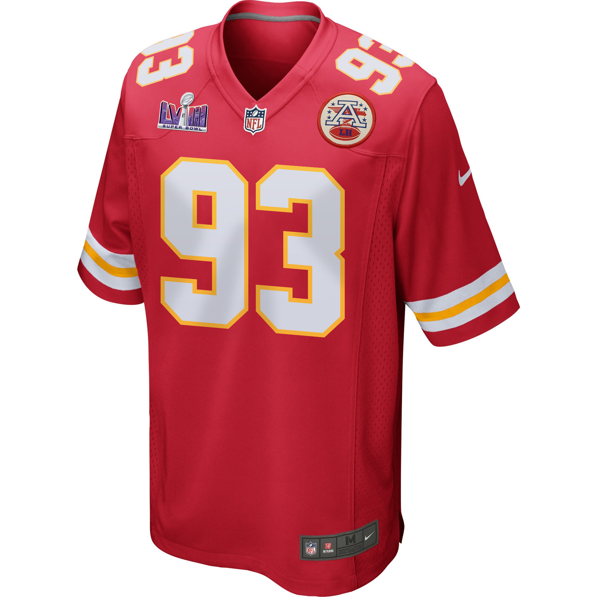 Matt Dickerson 93 Kansas City Chiefs Super Bowl LVIII Patch Game Men Jersey - Red