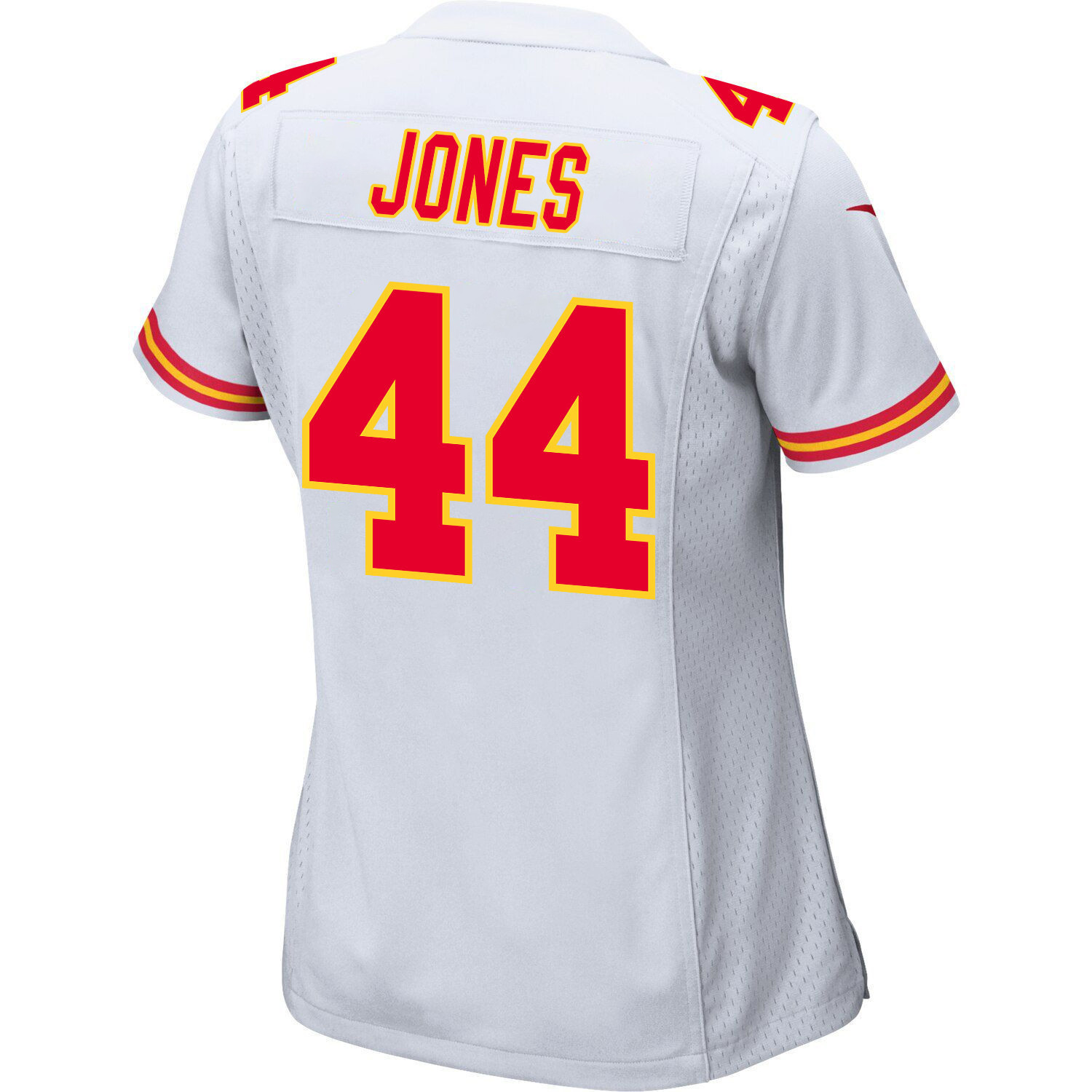 Cam Jones 44 Kansas City Chiefs Super Bowl LVIII Patch Game Women Jersey - White