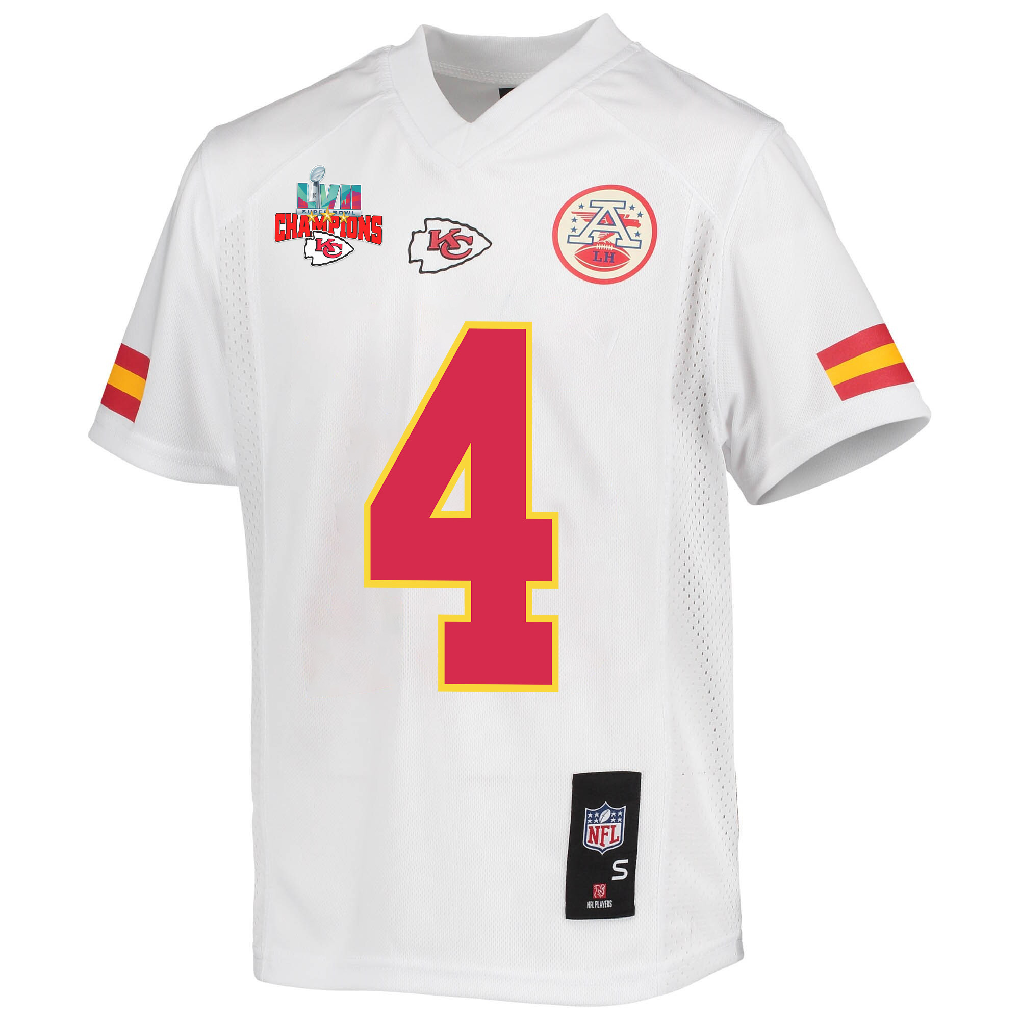 Chad Henne 4 Kansas City Chiefs Super Bowl LVII Champions 3 Stars Youth Game Jersey - White