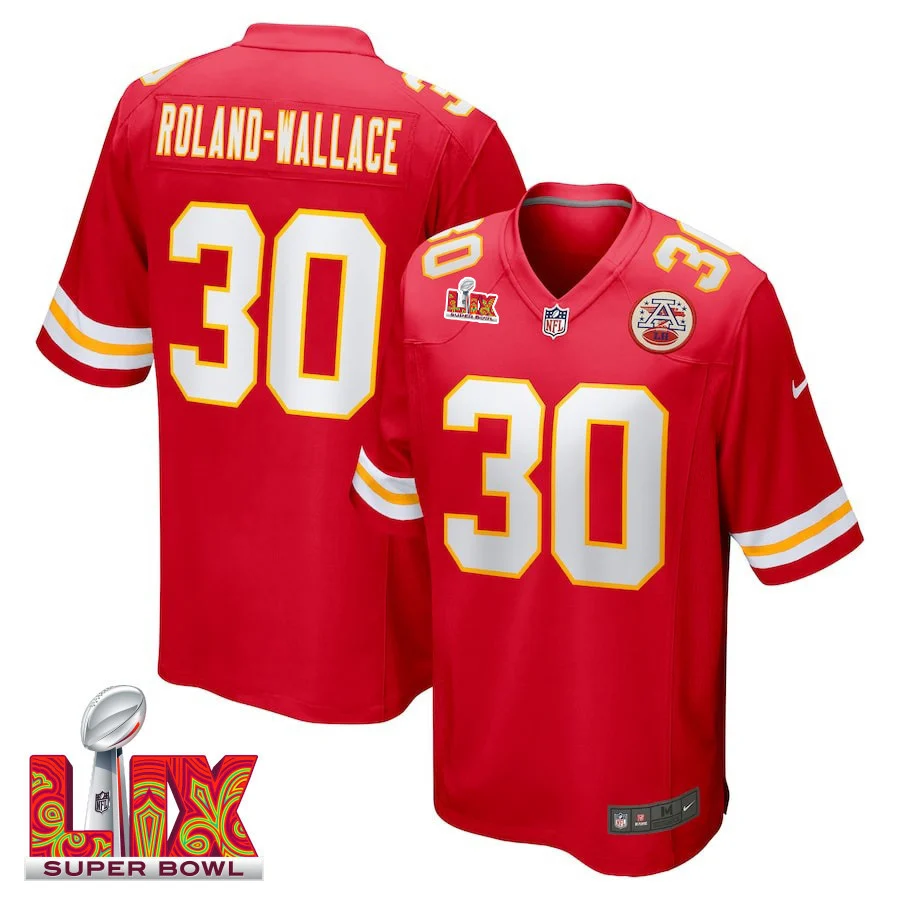 Chris Roland-Wallace #30 Kansas City Chiefs Super Bowl LIX Jersey - Men's - Red