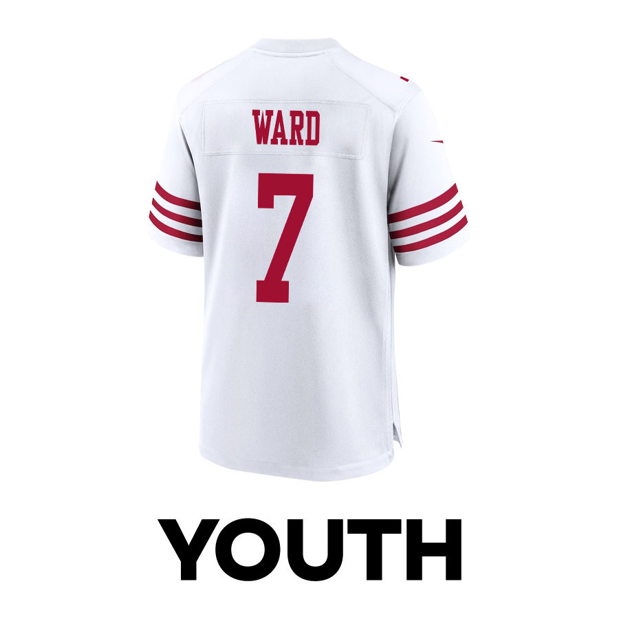 Charvarius Ward 7 San Francisco 49ers Super Bowl LVIII Patch Game YOUTH Jersey - White