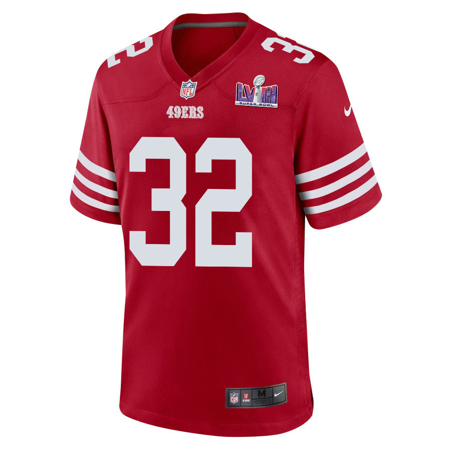 Tyrion Davis-Price 32 San Francisco 49ers Super Bowl LVIII Patch Game Men Jersey - Scarlet