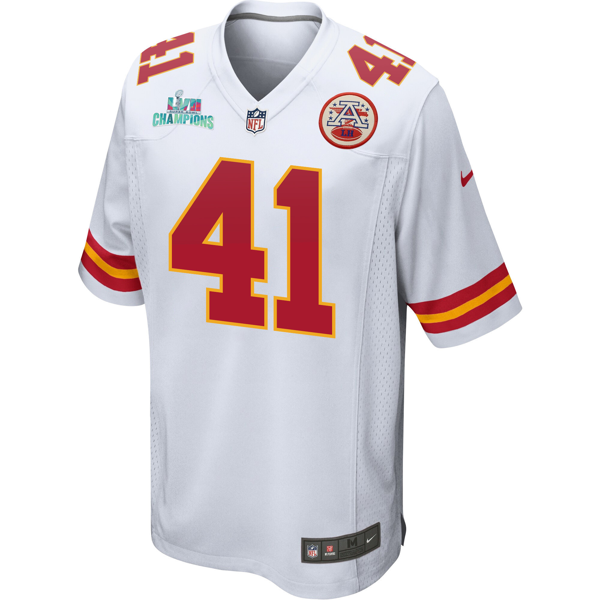 James Winchester 41 Kansas City Chiefs Super Bowl LVII Champions Men Game Jersey - White