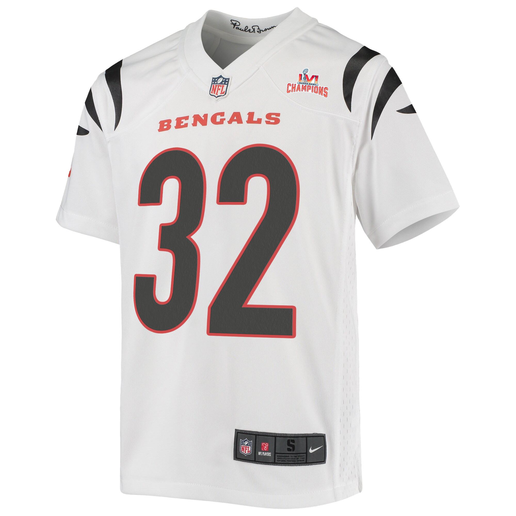 Super Bowl LVI Champions Cincinnati Bengals Trayveon Williams 32 White Youth's Jersey Jersey