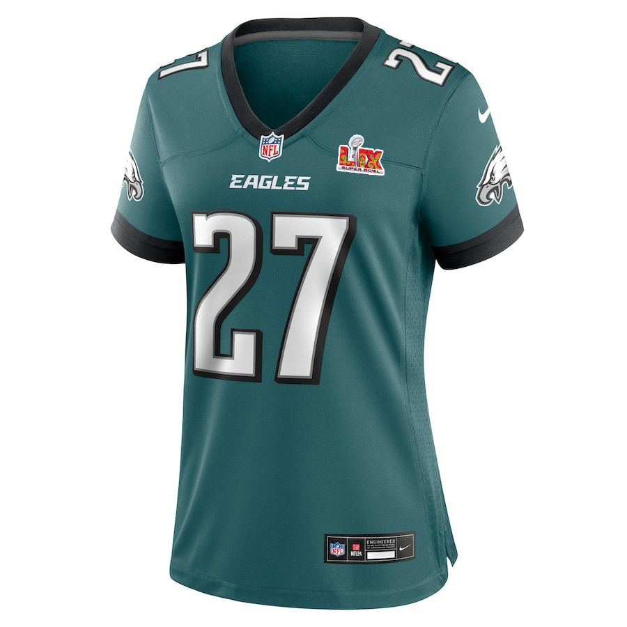 Quinyon Mitchell #27 Philadelphia Eagles Super Bowl LIX Women's Jersey - Midnight Green