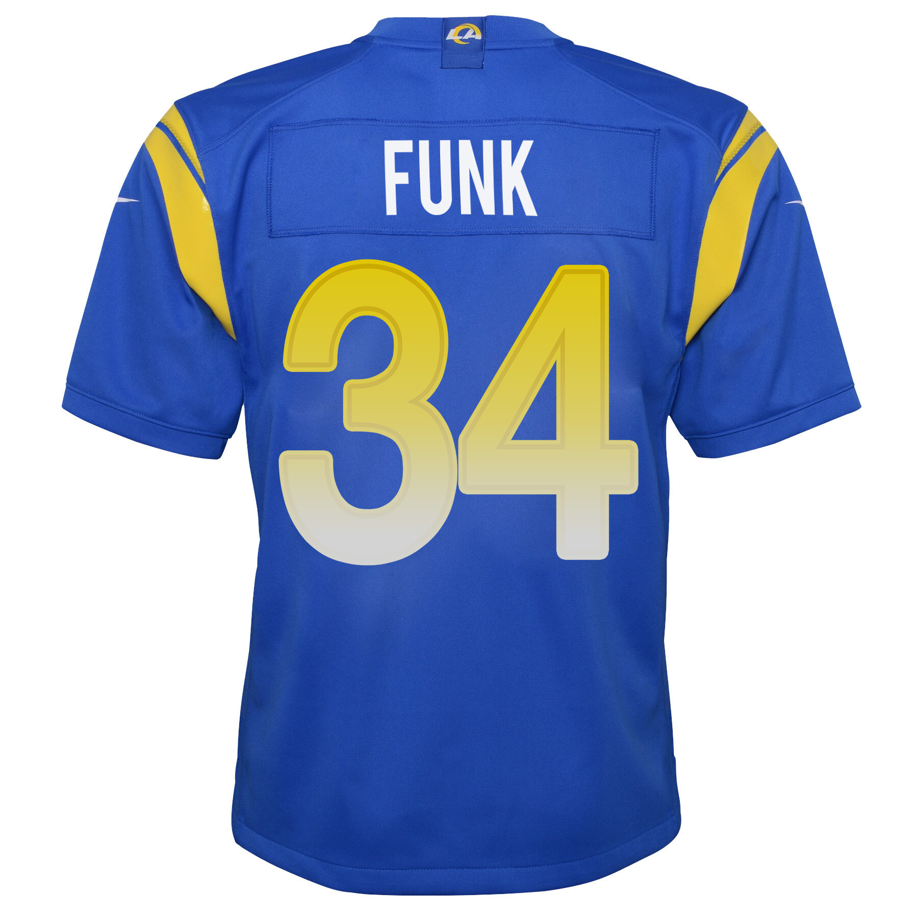 Super Bowl LVI Champions Los Angeles Rams Jake Funk 34 Royal Youth's Jersey Jersey