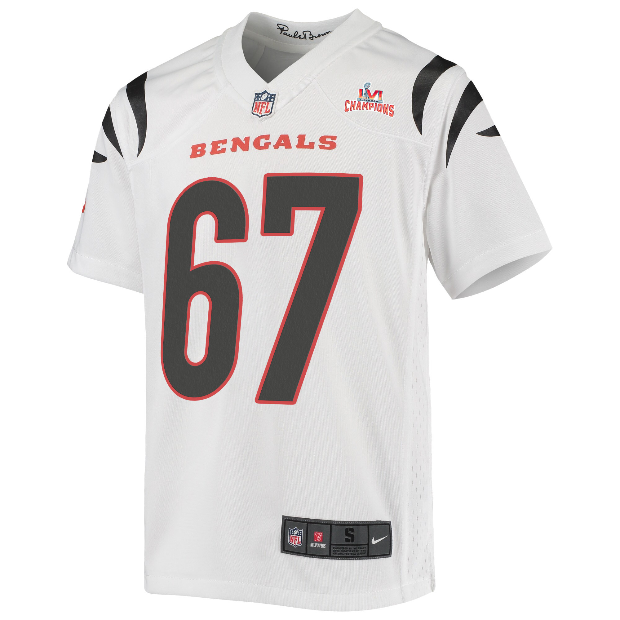 Super Bowl LVI Champions Cincinnati Bengals Quinton Spain 67 White Youth's Jersey Jersey