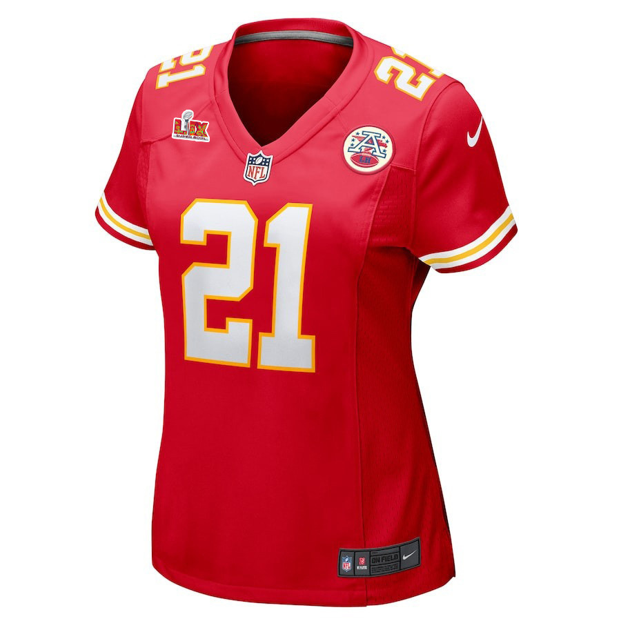Jaden Hicks #21 Kansas City Chiefs Super Bowl LIX Women's Jersey - Red