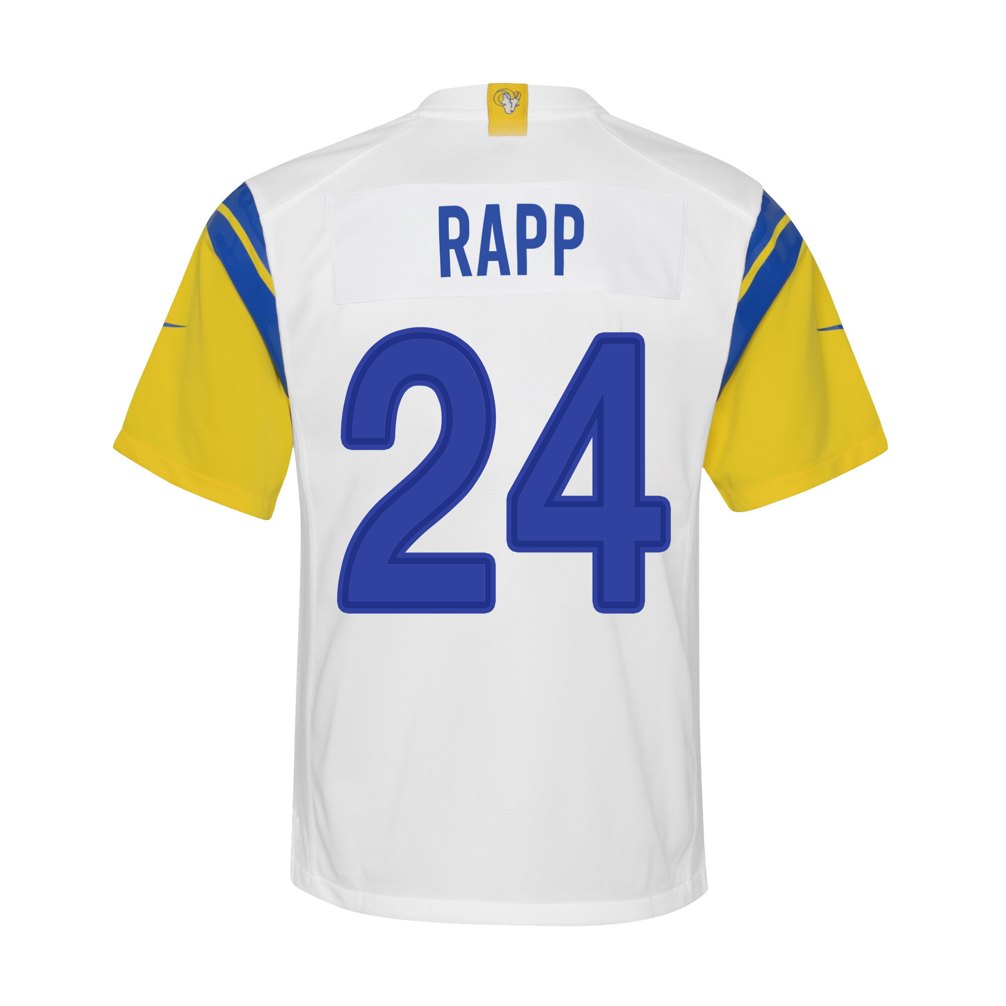 Super Bowl LVI Champions Los Angeles Rams Taylor Rapp 24 White Youth's Jersey Jersey