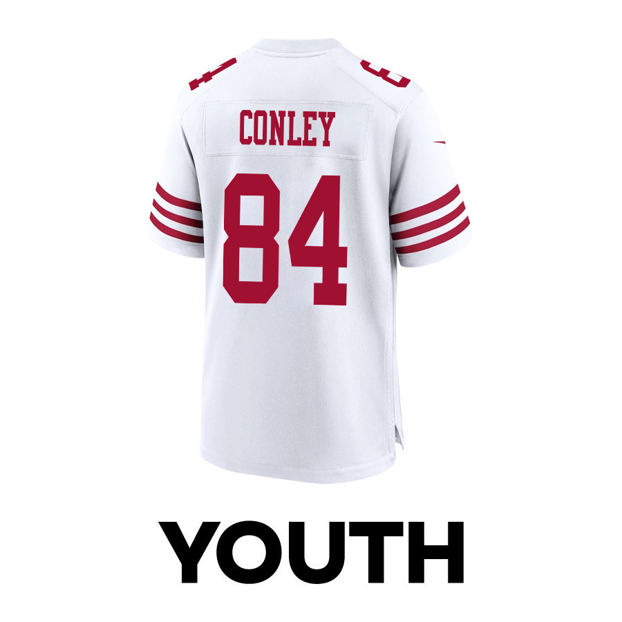 Chris Conley 84 San Francisco 49ers Super Bowl LVIII Patch Game YOUTH Jersey - White