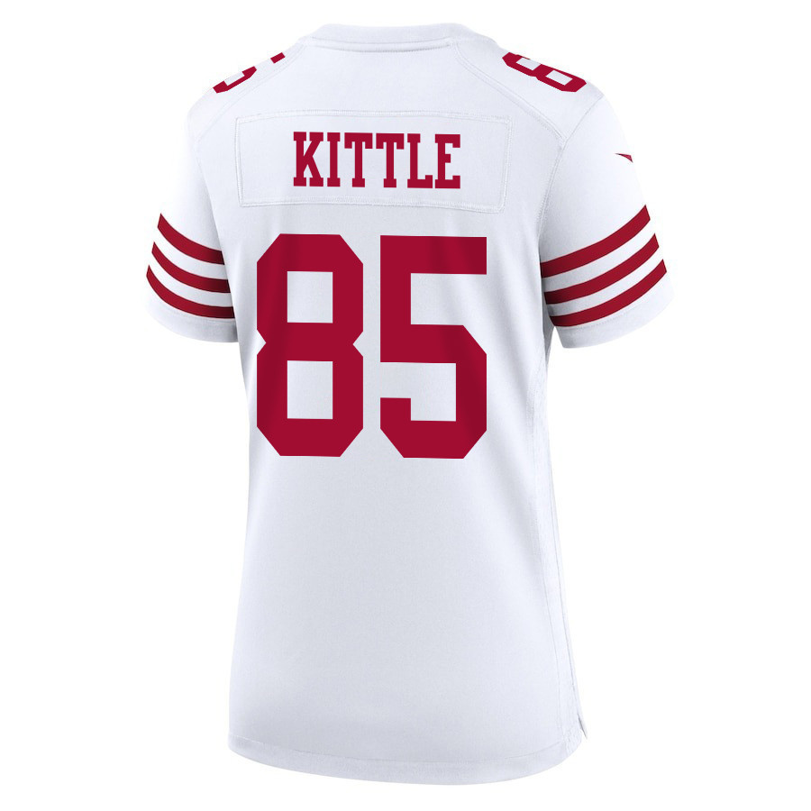 George Kittle 85 San Francisco 49ers Super Bowl LVIII Patch Game Women Jersey - White