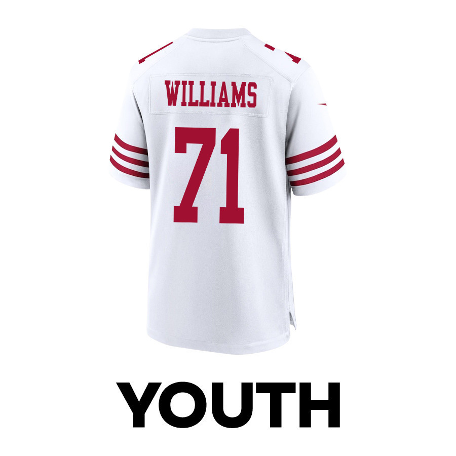 Trent Williams 71 San Francisco 49ers Super Bowl LVIII Patch Game YOUTH Jersey - White