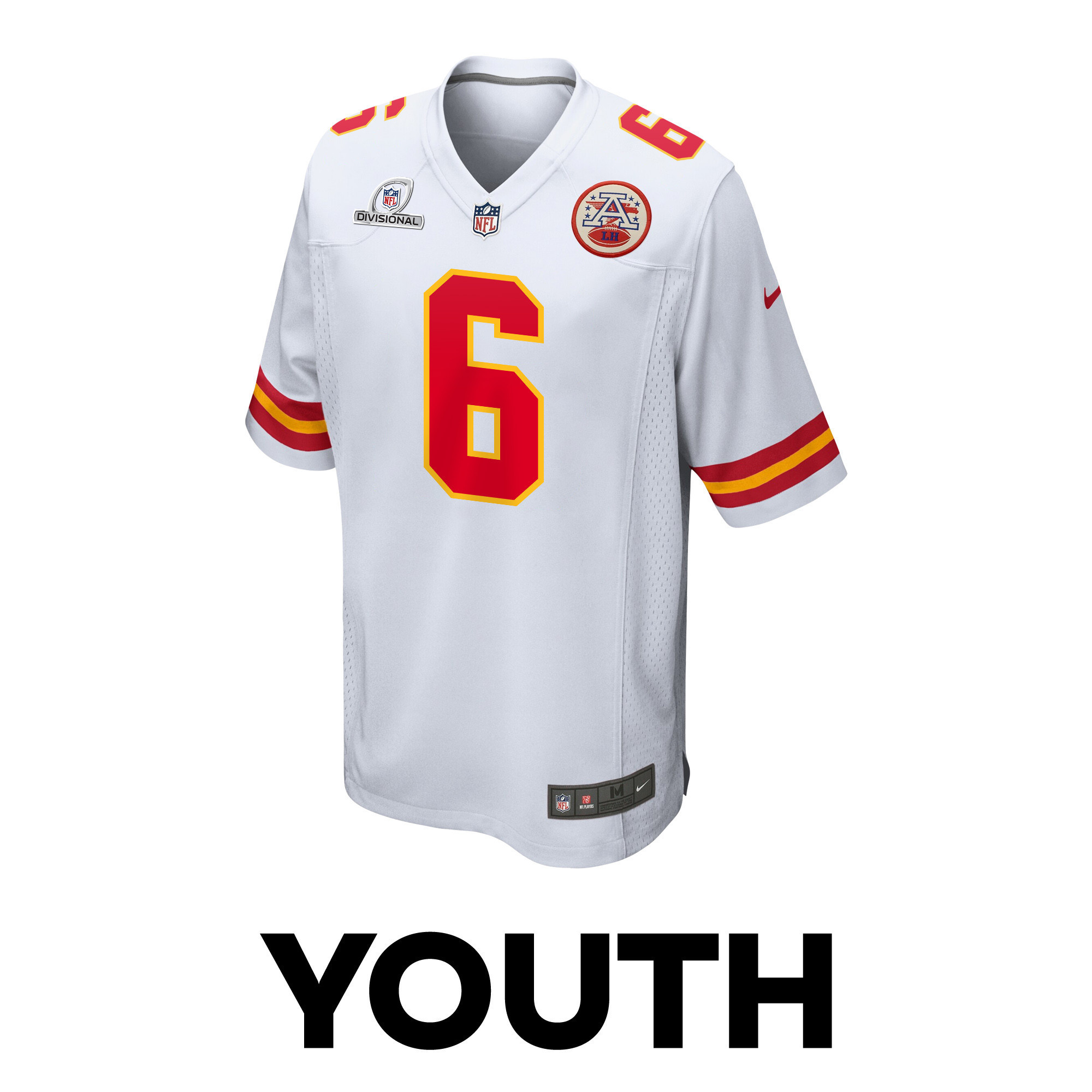 Bryan Cook 6 Kansas City Chiefs Super Bowl LVIII Patch Game YOUTH Jersey - White