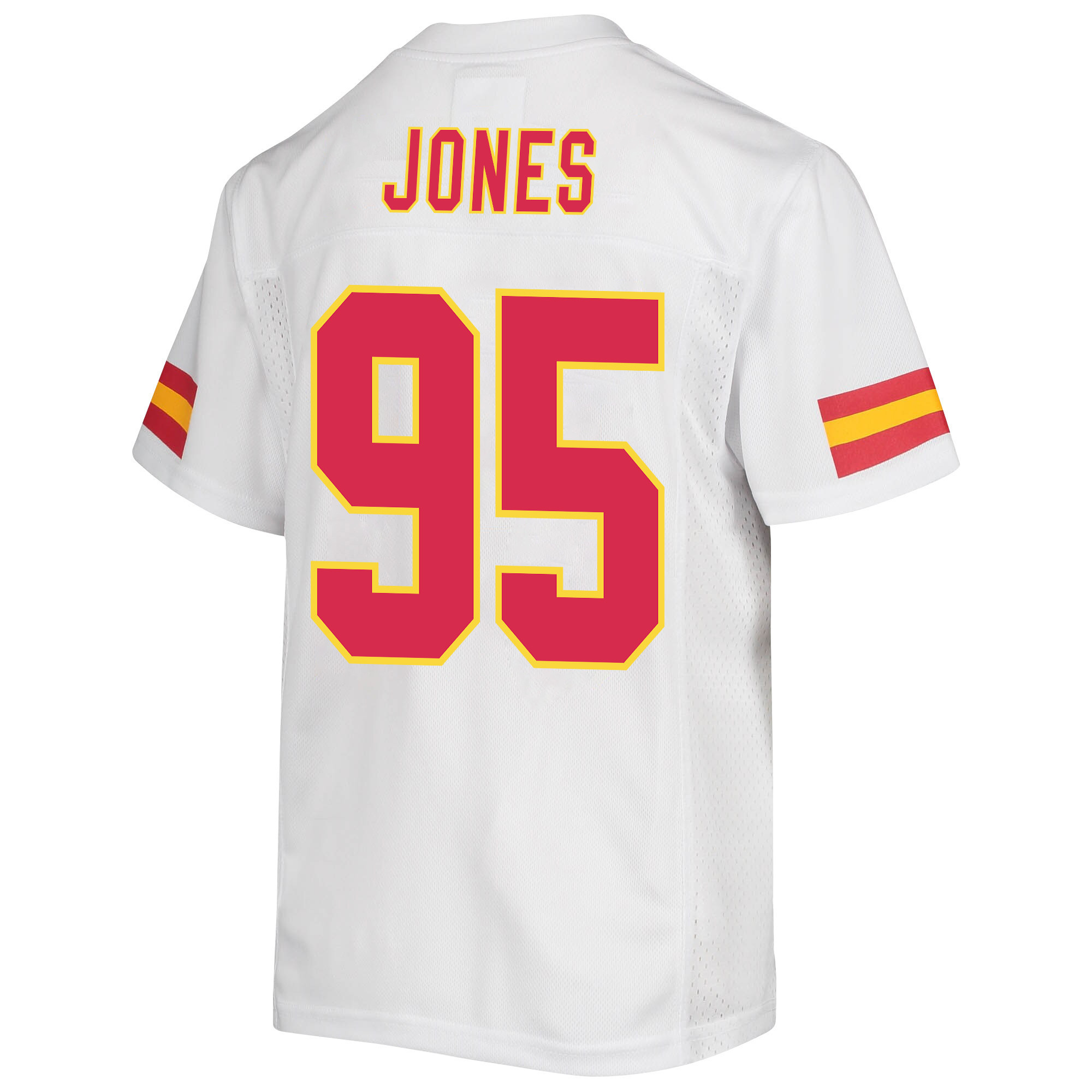 Chris Jones 95 Kansas City Chiefs Super Bowl LVII Champions 3 Stars Youth Game Jersey - White