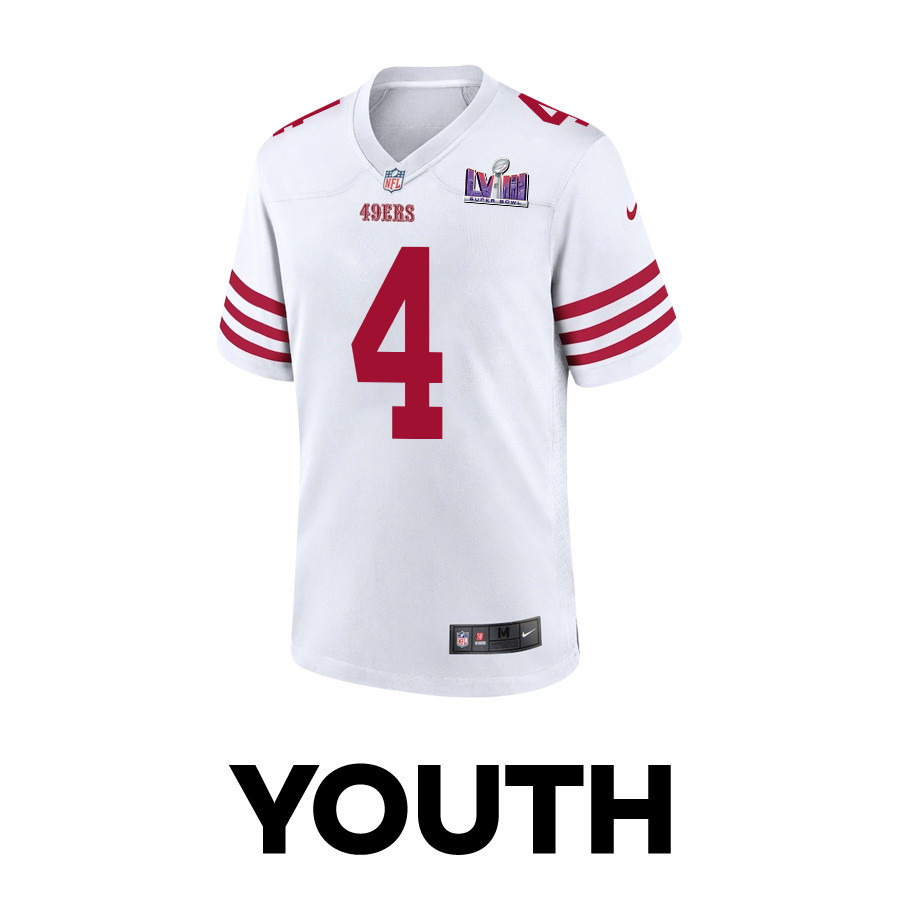Jake Moody 4 San Francisco 49ers Super Bowl LVIII Patch Game YOUTH Jersey - White