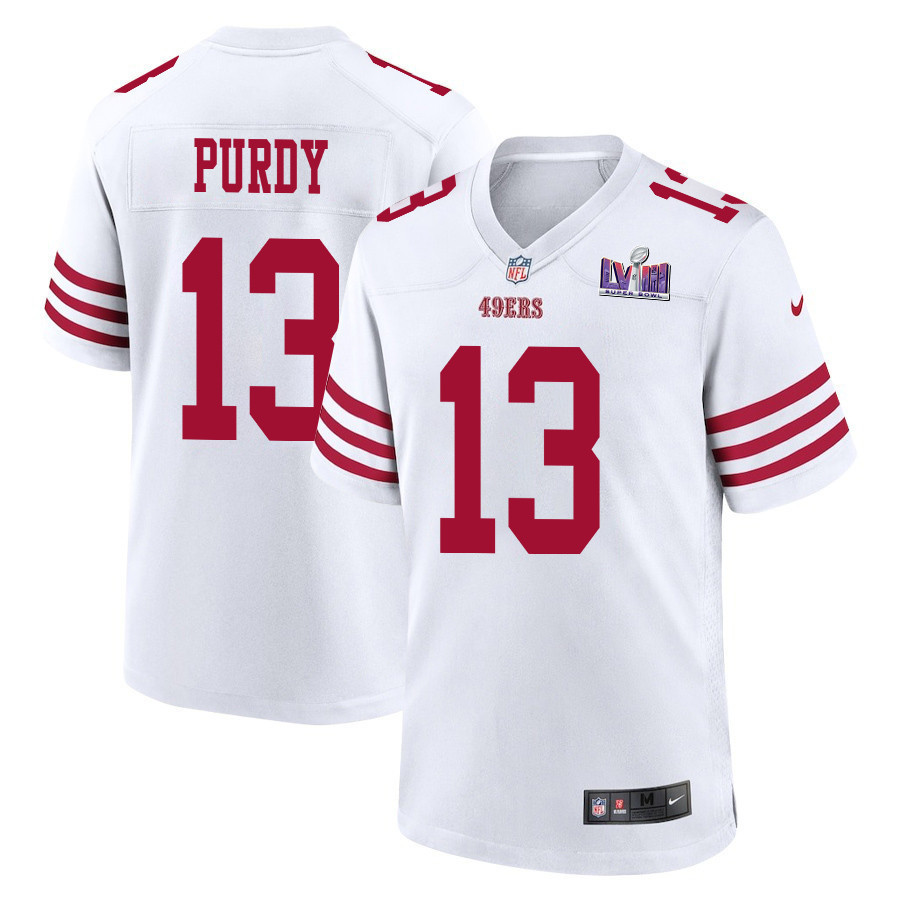 Brock Purdy 13 San Francisco 49ers Super Bowl LVIII Patch Game Men Jersey - White
