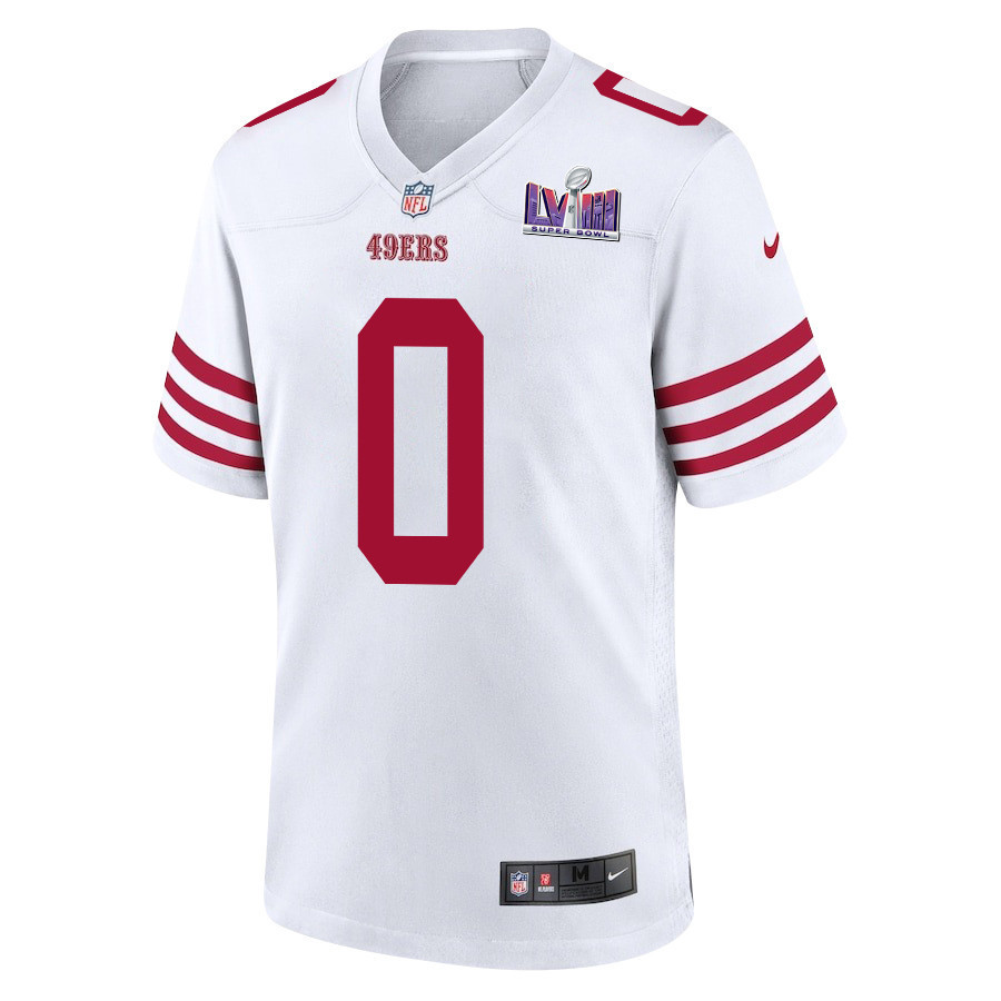 Samuel Womack III 0 San Francisco 49ers Super Bowl LVIII Patch Game Men Jersey - White