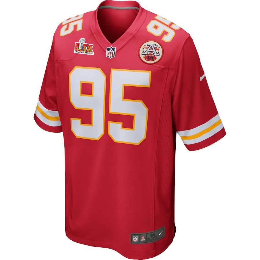 Chris Jones #95 Kansas City Chiefs Super Bowl LIX YOUTH Jersey - Red