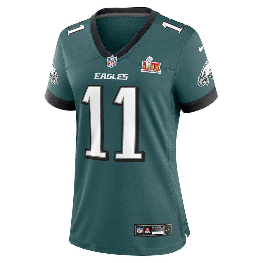 A.J. Brown #11 Philadelphia Eagles Super Bowl LIX Women's Jersey - Midnight Green