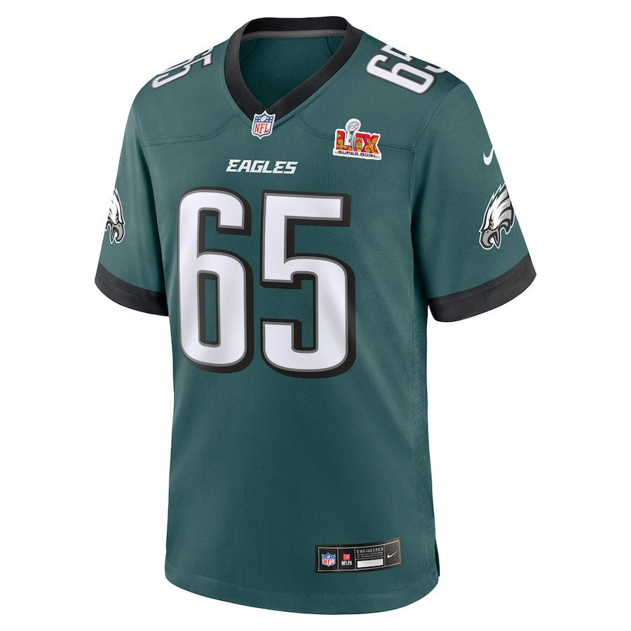 Lane Johnson #65 Philadelphia Eagles Super Bowl LIX YOUTH Jersey - Midnight Green