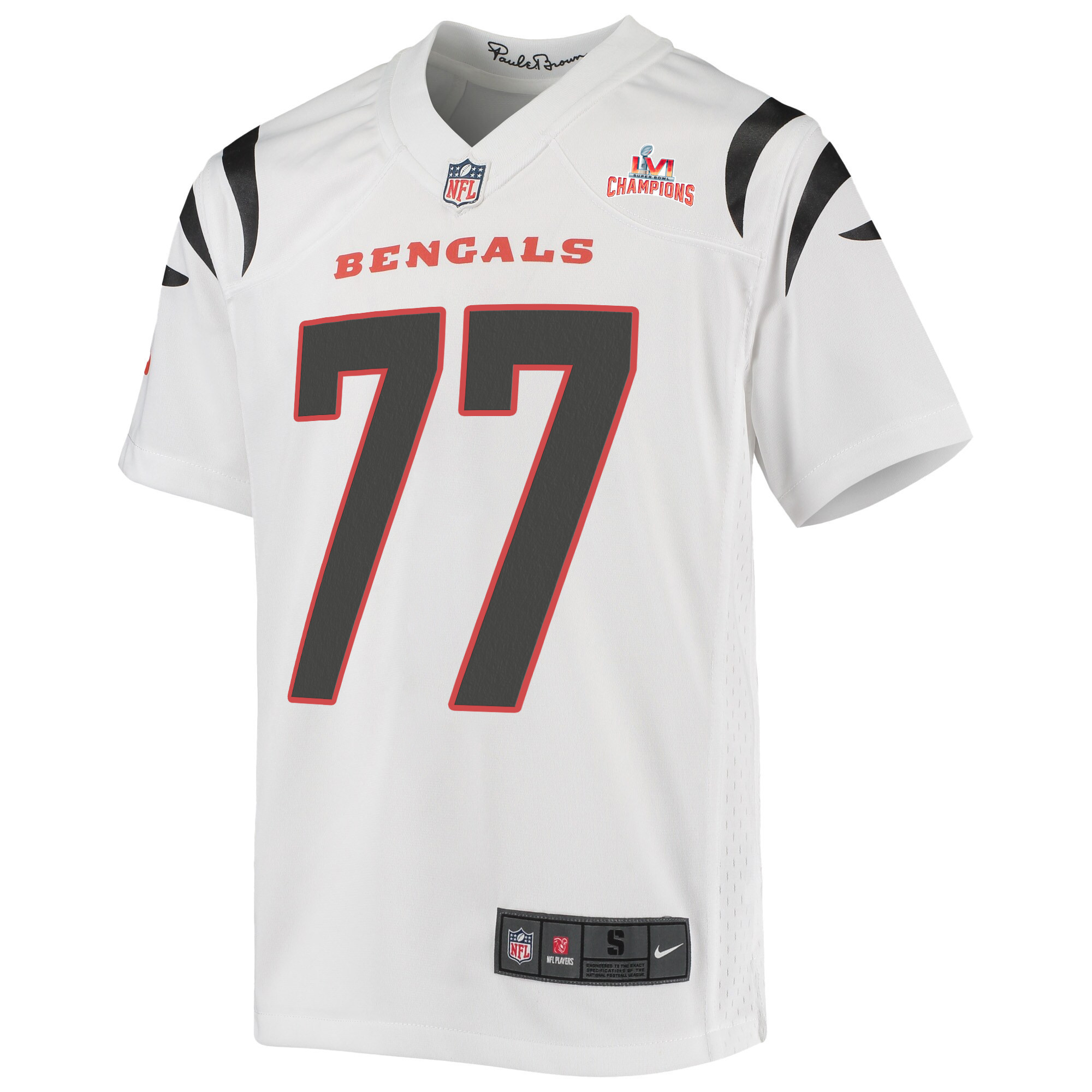Super Bowl LVI Champions Cincinnati Bengals Hakeem Adeniji 77 White Youth's Jersey Jersey