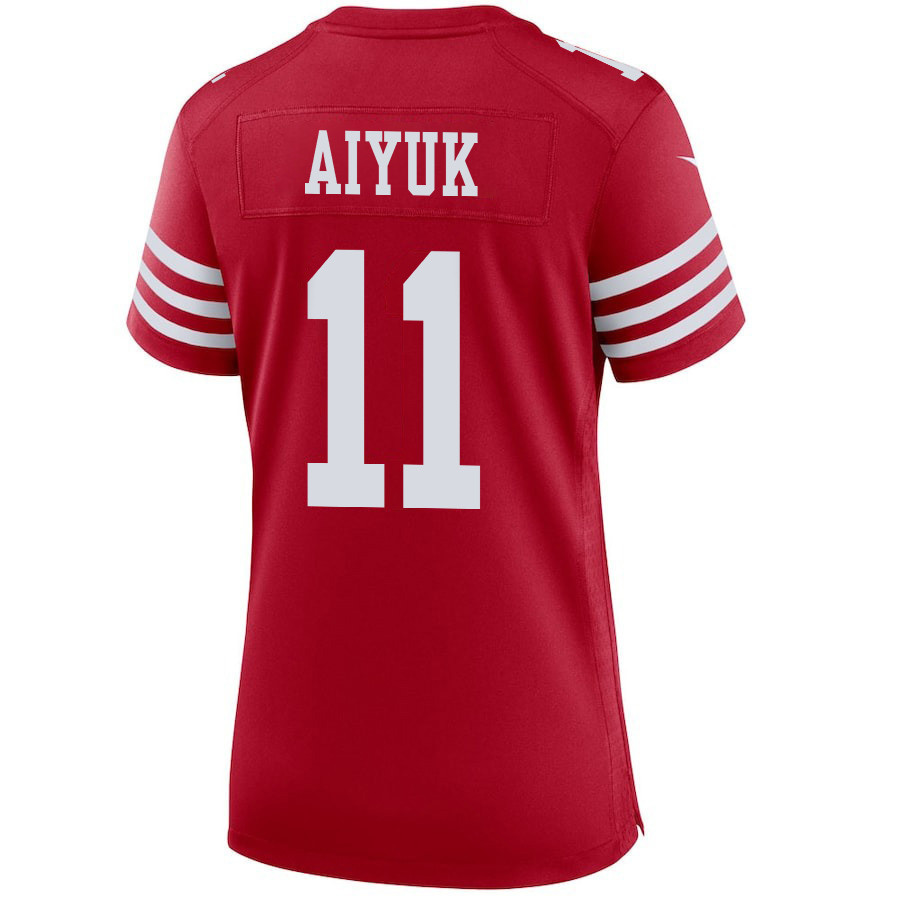 Brandon Aiyuk 11 San Francisco 49ers Super Bowl LVIII Patch Game Women Jersey - Scarlet