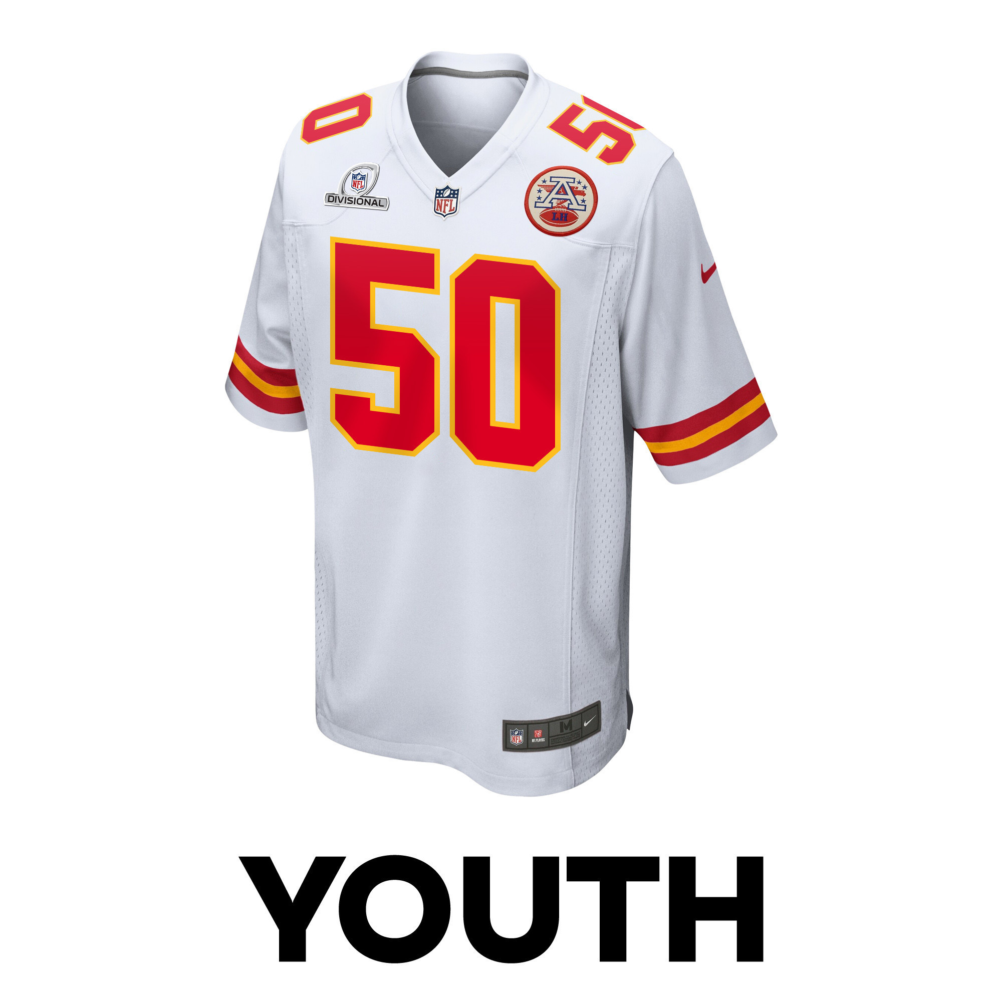 Willie Gay 50 Kansas City Chiefs Super Bowl LVIII Patch Game YOUTH Jersey - White