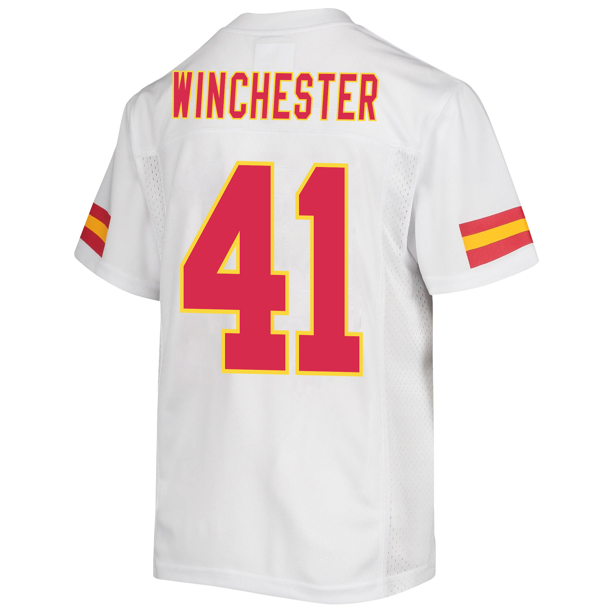 James Winchester 41 Kansas City Chiefs Super Bowl LVII Champions 3 Stars Youth Game Jersey - White