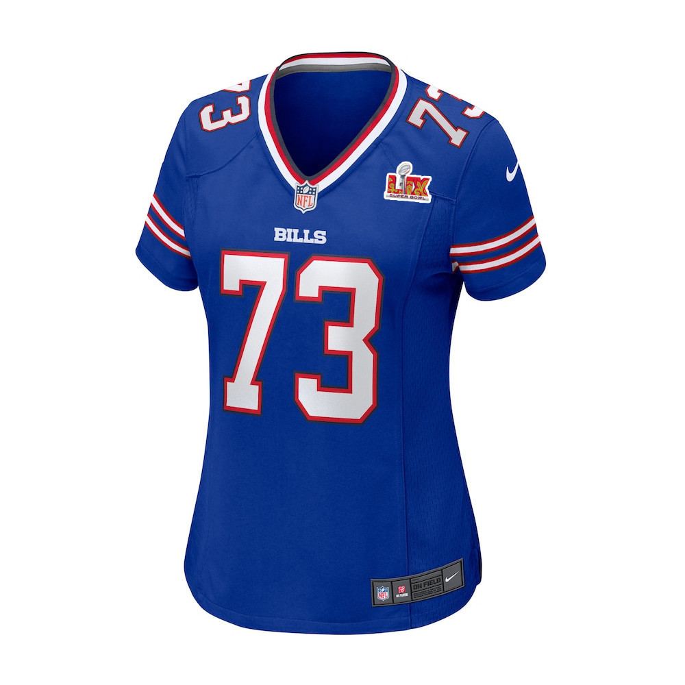 Dion Dawkins #73 Buffalo Bills Super Bowl LIX Women's Jersey - Royal