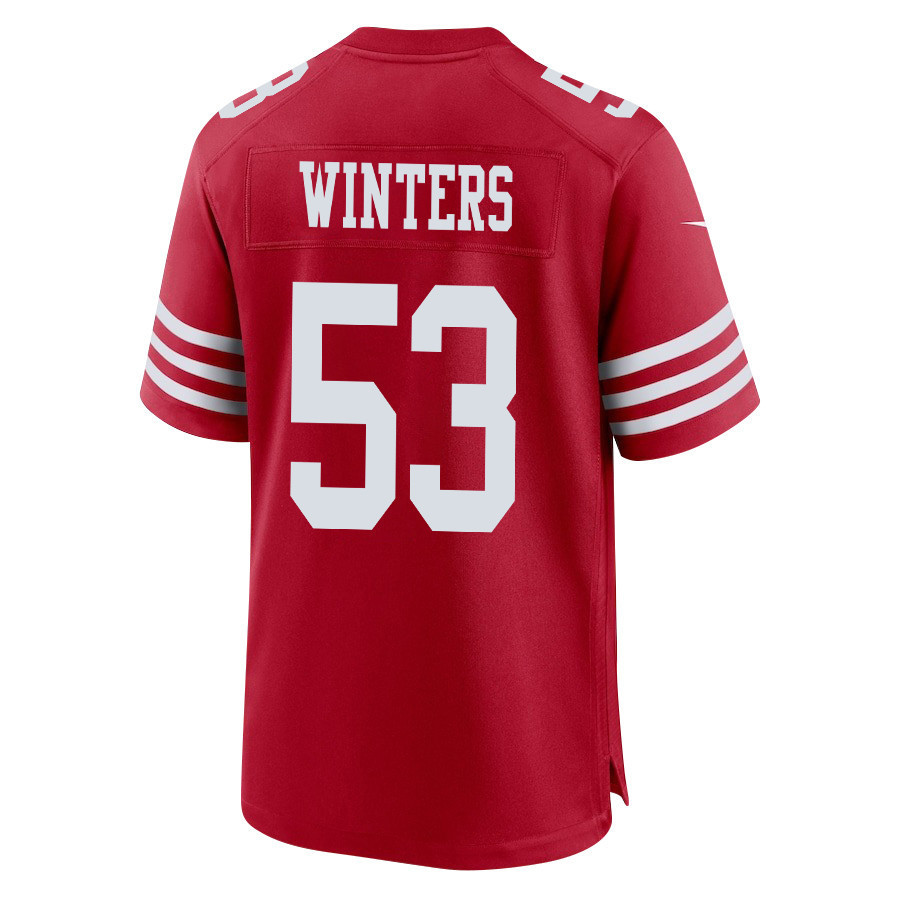 Dee Winters 53 San Francisco 49ers Super Bowl LVIII Patch Game Men Jersey - Scarlet
