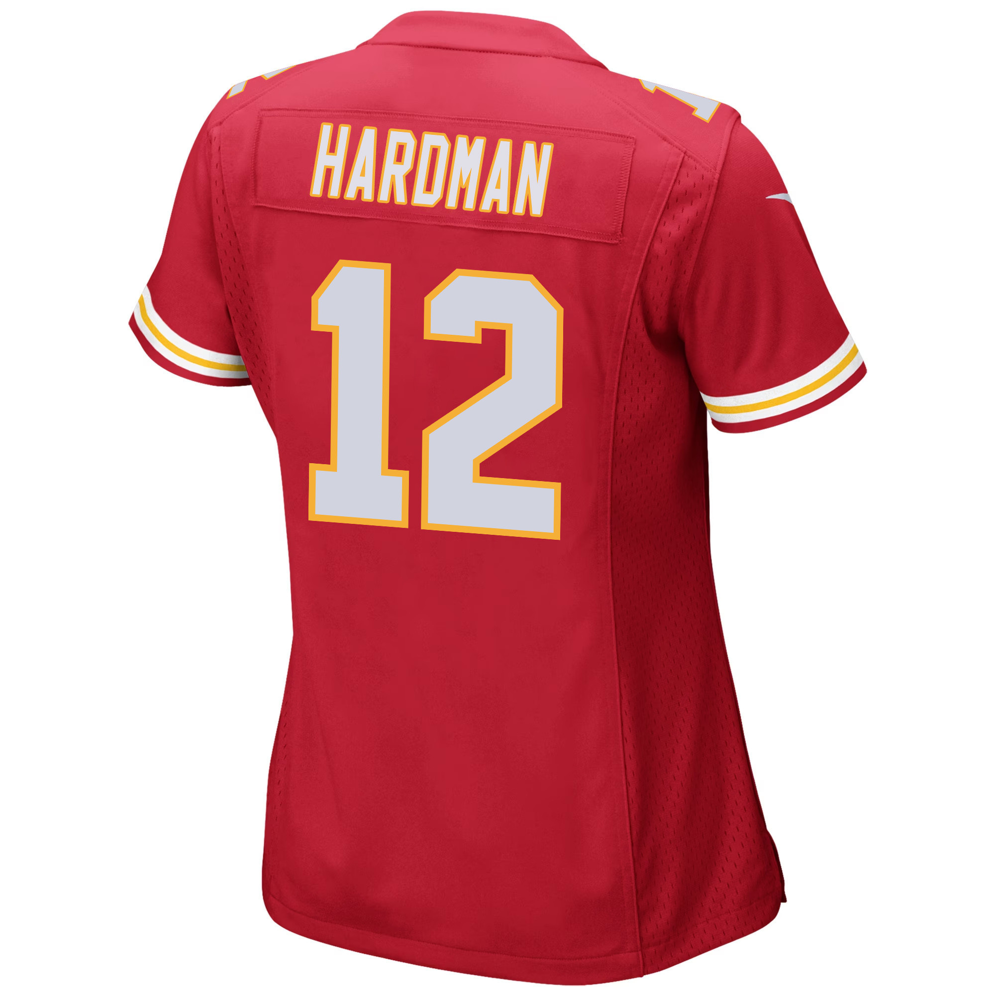 Mecole Hardman 12 Kansas City Chiefs Super Bowl LVIII Patch Game Women Jersey - Red