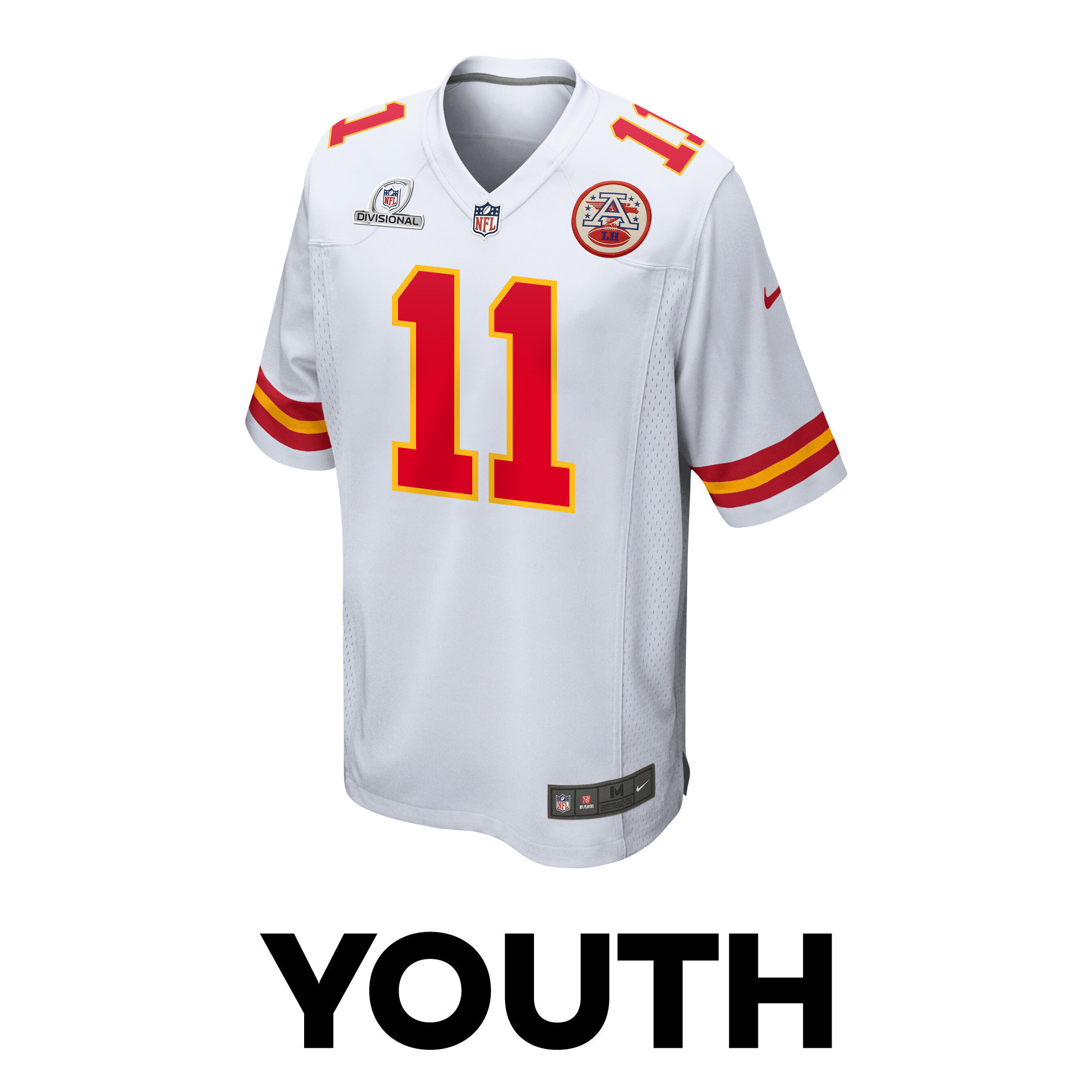 Marquez Valdes-Scantling 11 Kansas City Chiefs Super Bowl LVIII Patch Game YOUTH Jersey - White