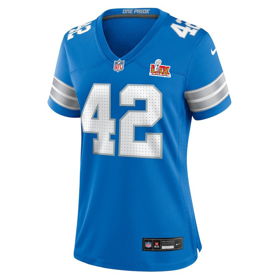 Jalen Reeves-Maybin #42 Detroit Lions Super Bowl LIX Women's Jersey - Blue
