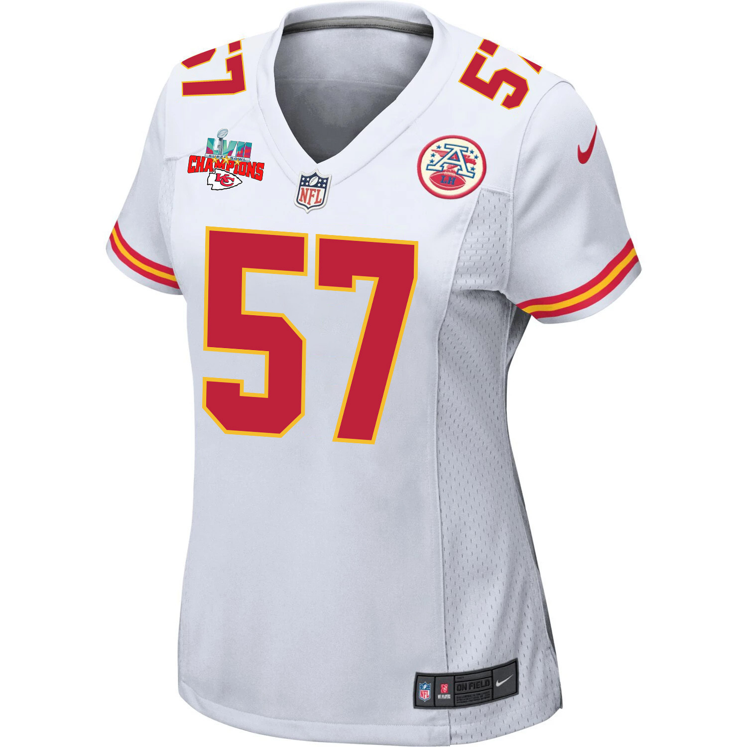 Orlando Brown 57 Kansas City Chiefs Super Bowl LVII Champions 3 Stars Women Game Jersey - White