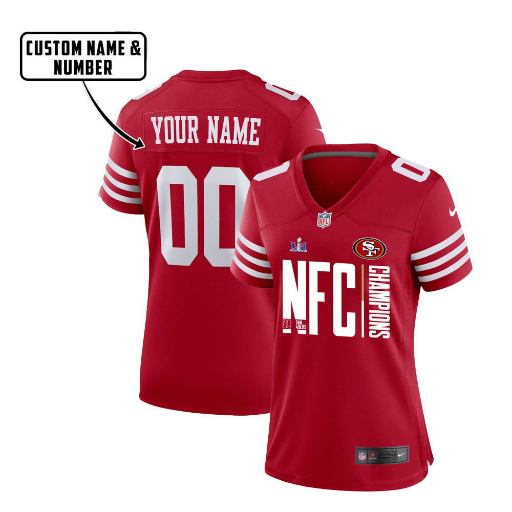 San Francisco 49ers NFC Super Bowl LVIII Game Jersey - Women, Red
