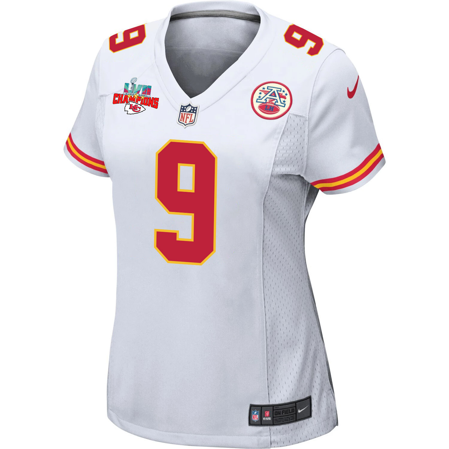 JuJu Smith-Schuster 9 Kansas City Chiefs Super Bowl LVII Champions 3 Stars Women Game Jersey - White