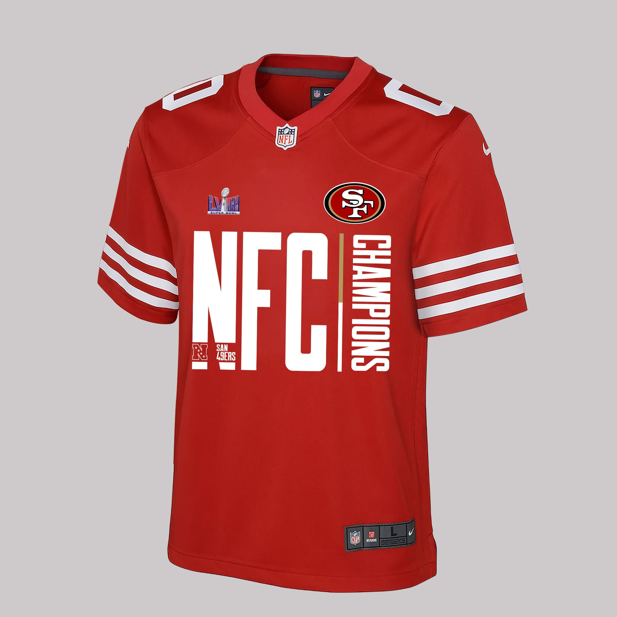 San Francisco 49ers NFC Super Bowl LVIII Champions Game YOUTH Jersey - Red