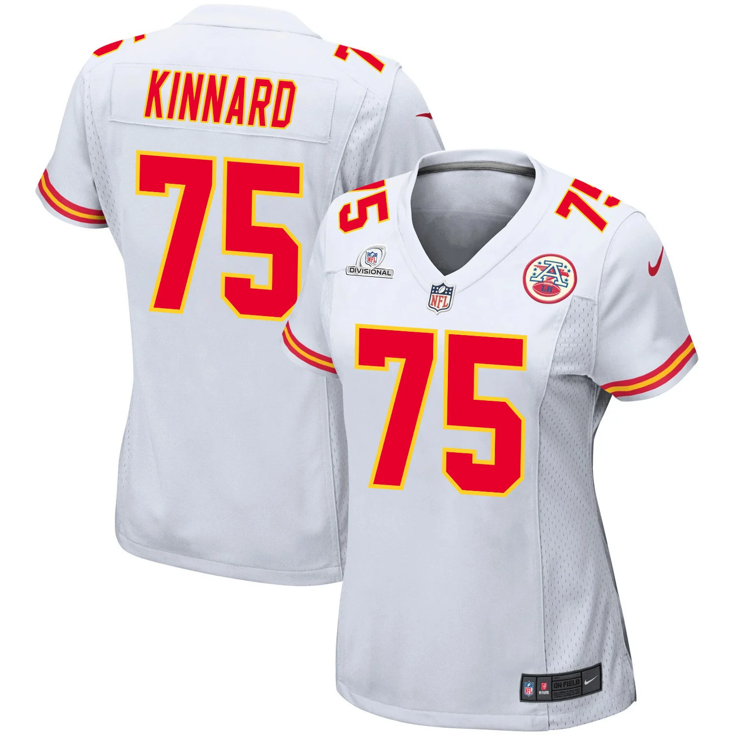 Darian Kinnard 75 Kansas City Chiefs Super Bowl LVIII Patch Game Women Jersey - White