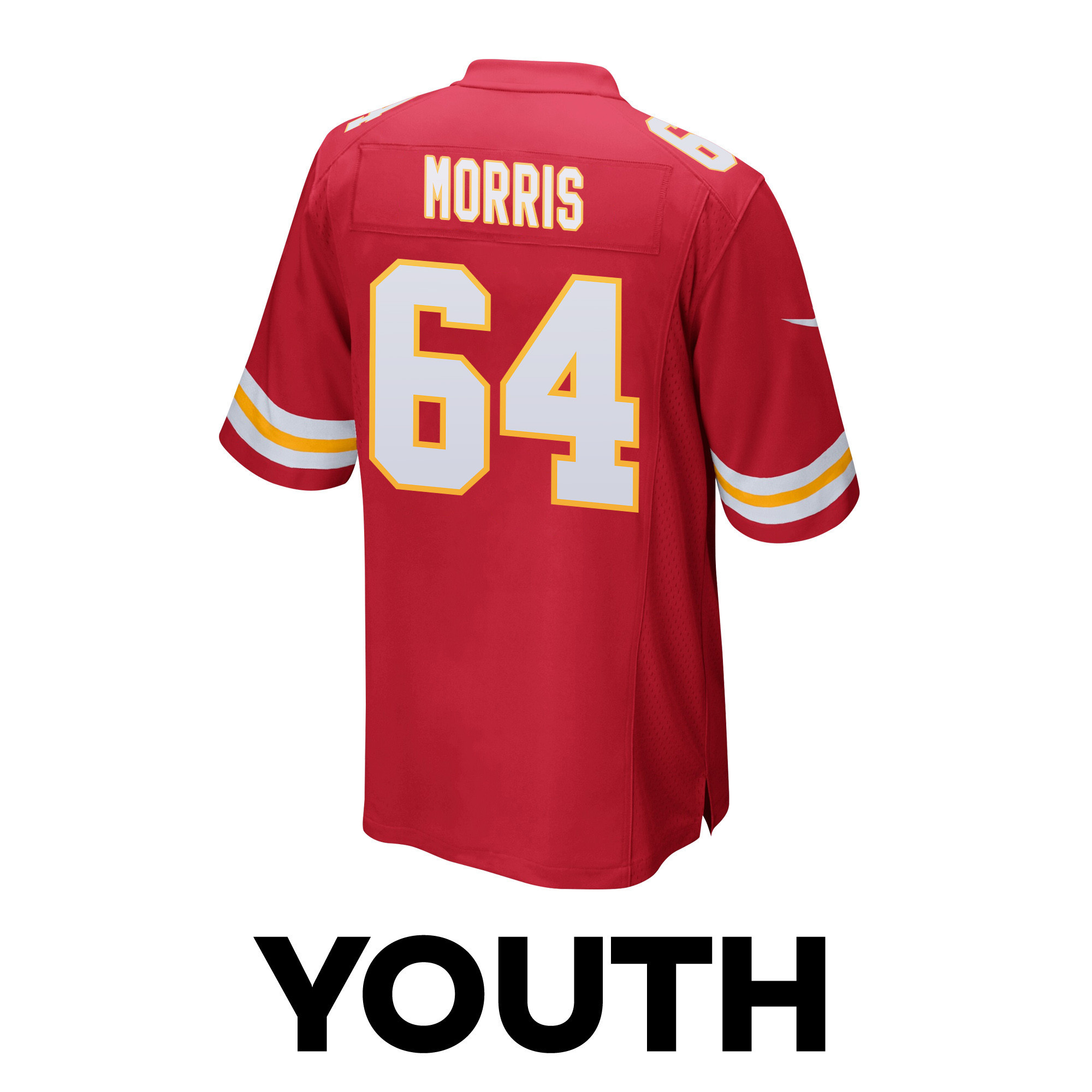 Wanya Morris 64 Kansas City Chiefs Super Bowl LVIII Patch Game YOUTH Jersey - Red