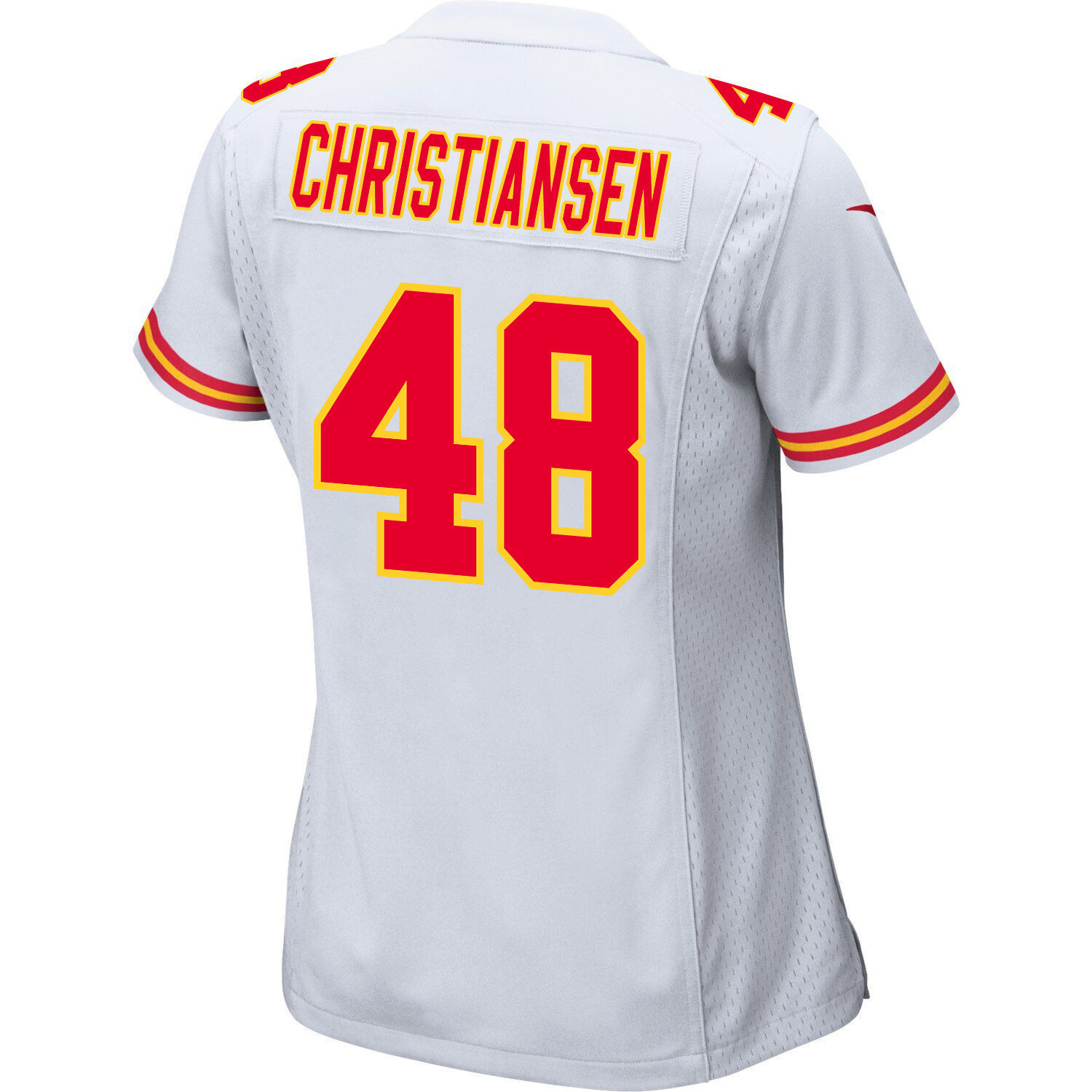 Cole Christiansen 48 Kansas City Chiefs Super Bowl LVIII Patch Game Women Jersey - White