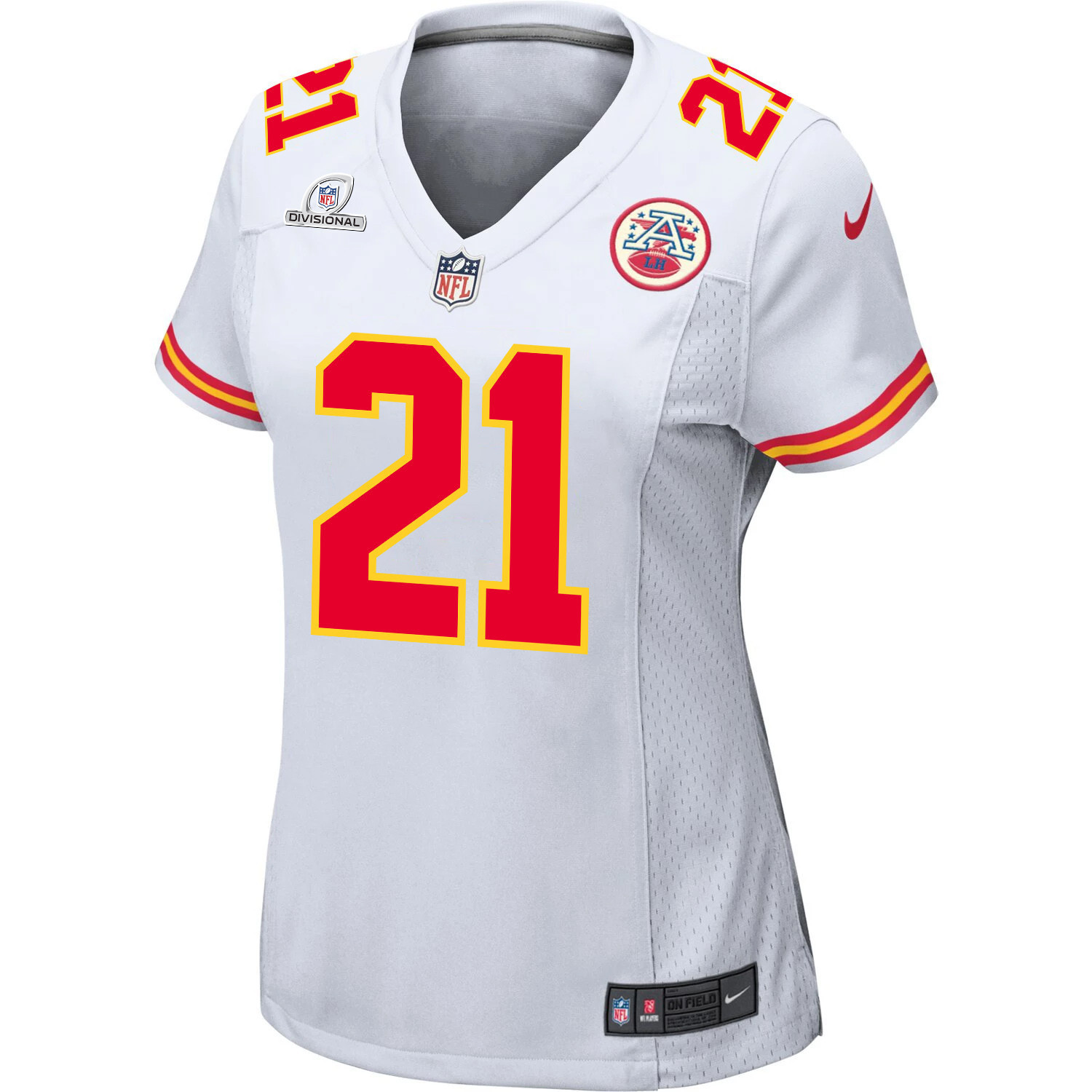Mike Edwards 21 Kansas City Chiefs Super Bowl LVIII Patch Game Women Jersey - White