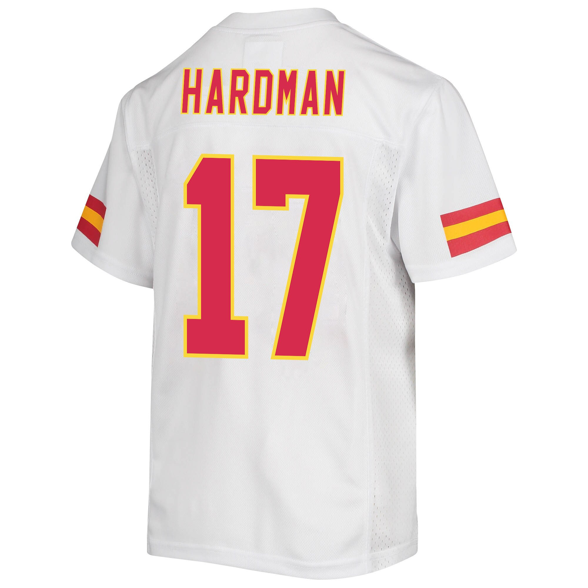 Mecole Hardman 17 Kansas City Chiefs Super Bowl LVII Champions Youth Game Jersey - White